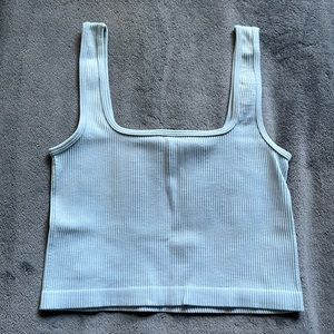4 FOR $25 - Ribbed Square Neck Top Blue